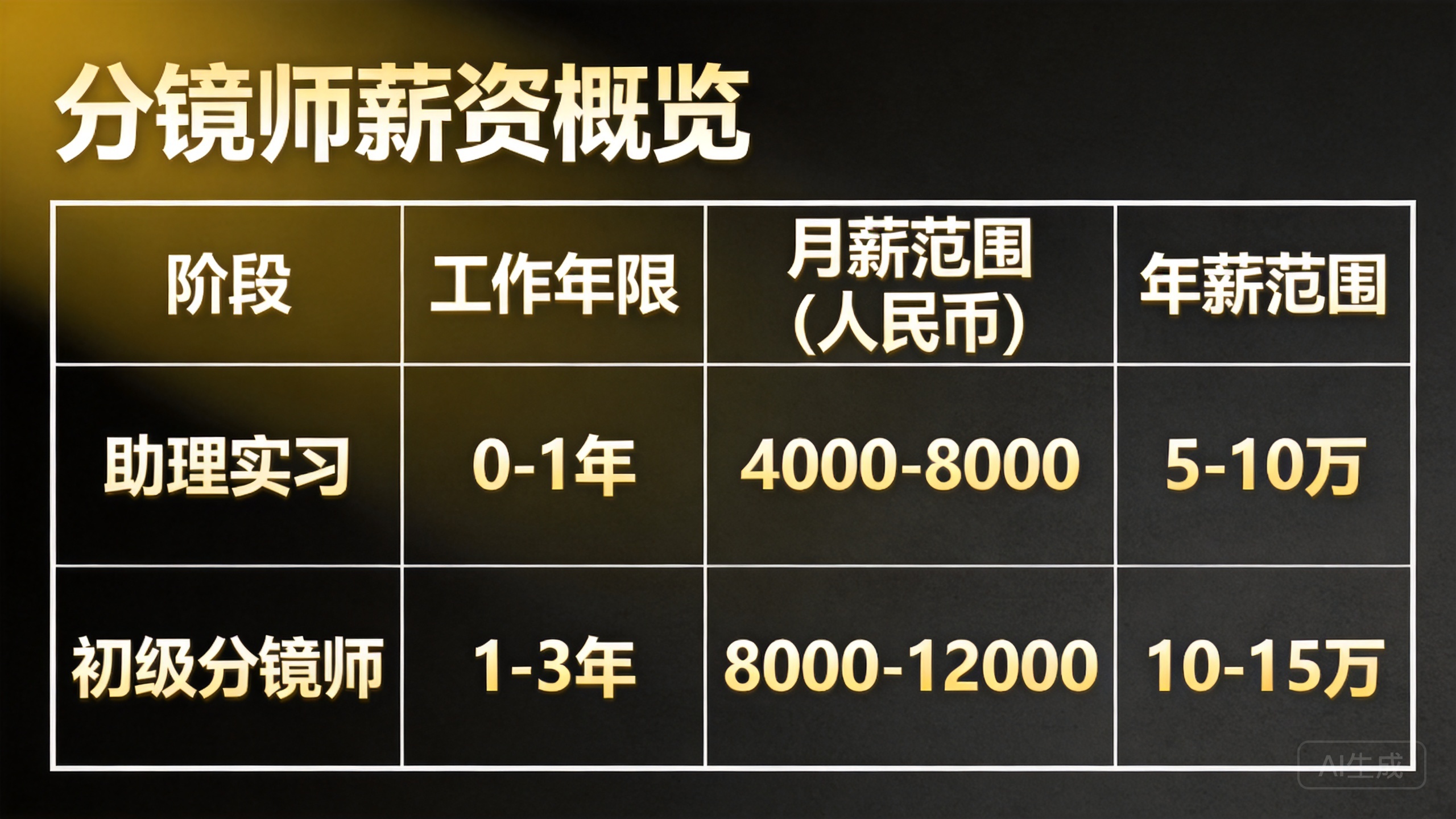 一、分镜师薪资概览