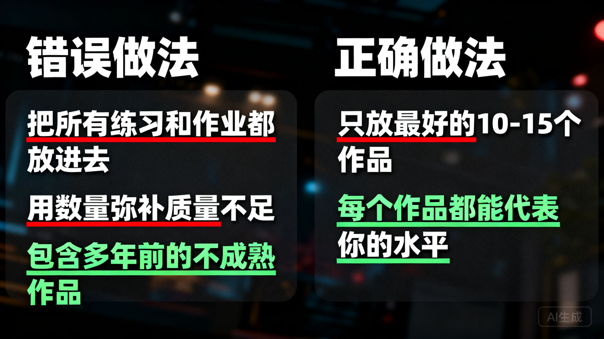 二、作品集的核心原则