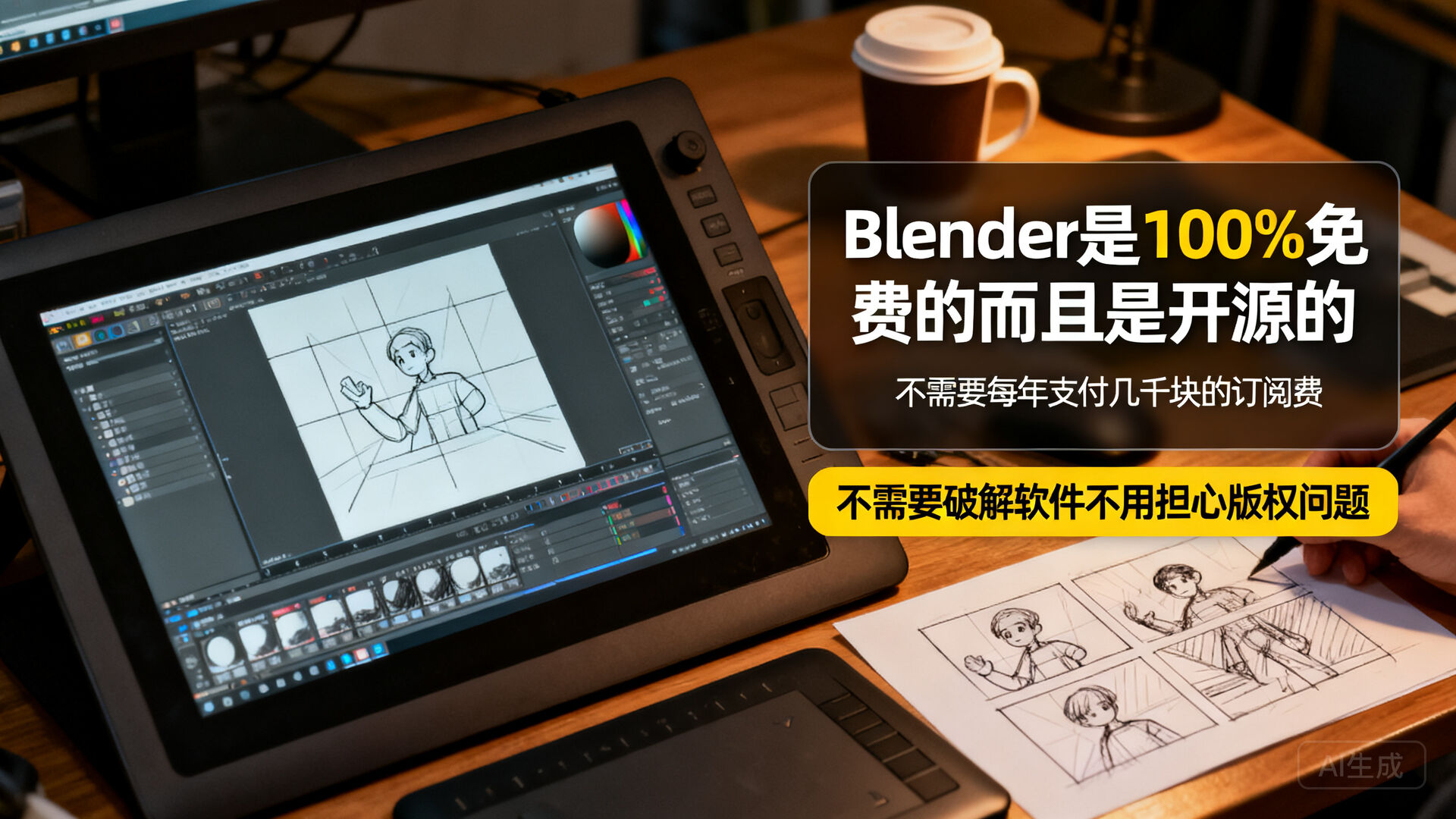 一、为什么选择 Blender 做分镜
