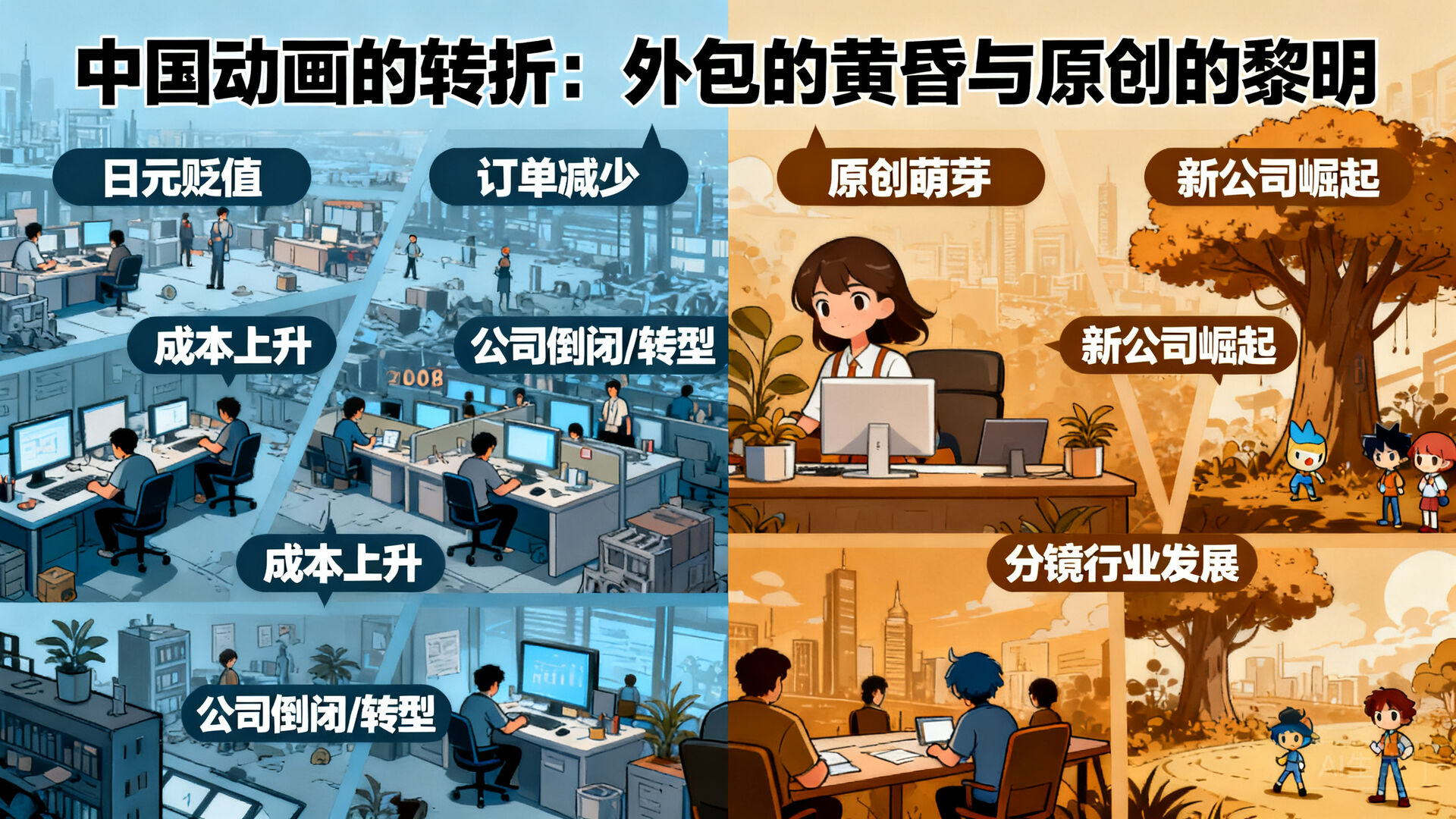 二、中国动画的转折：外包的黄昏与原创的黎明