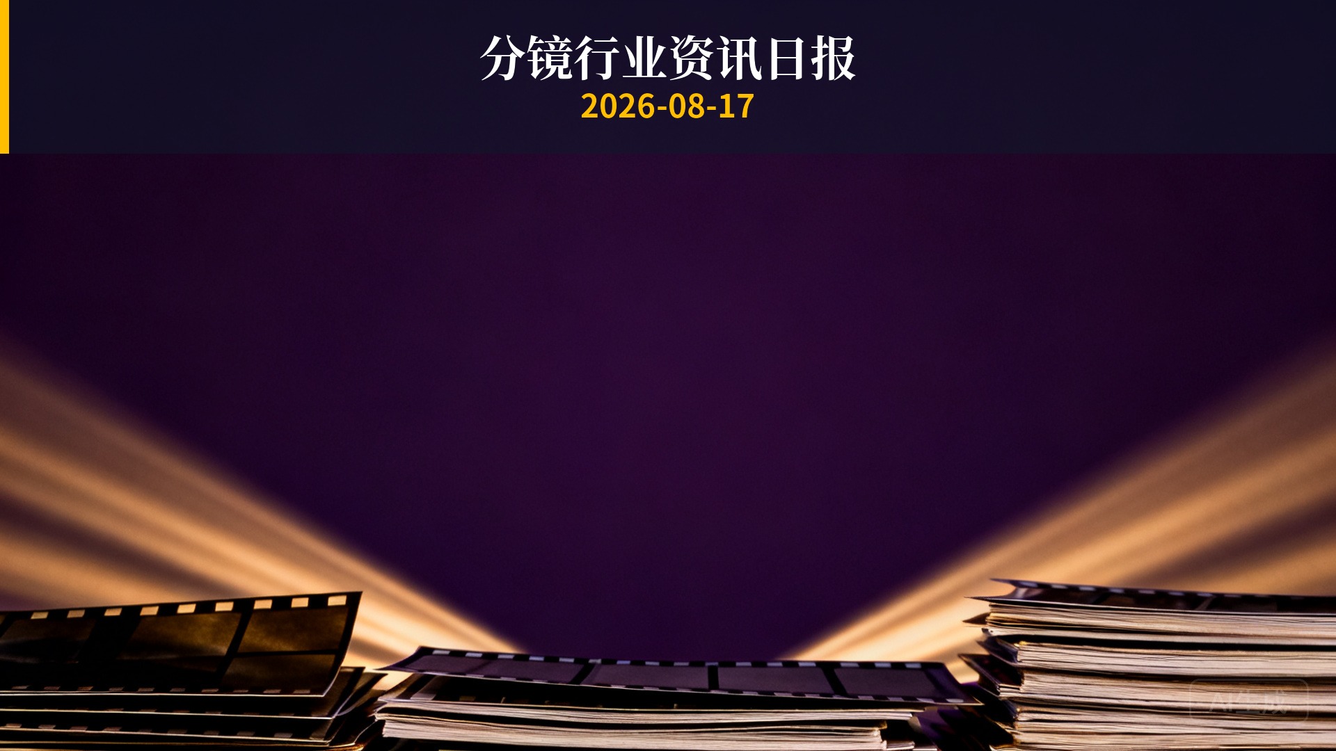 分镜行业资讯日报 | 2026年8月17日