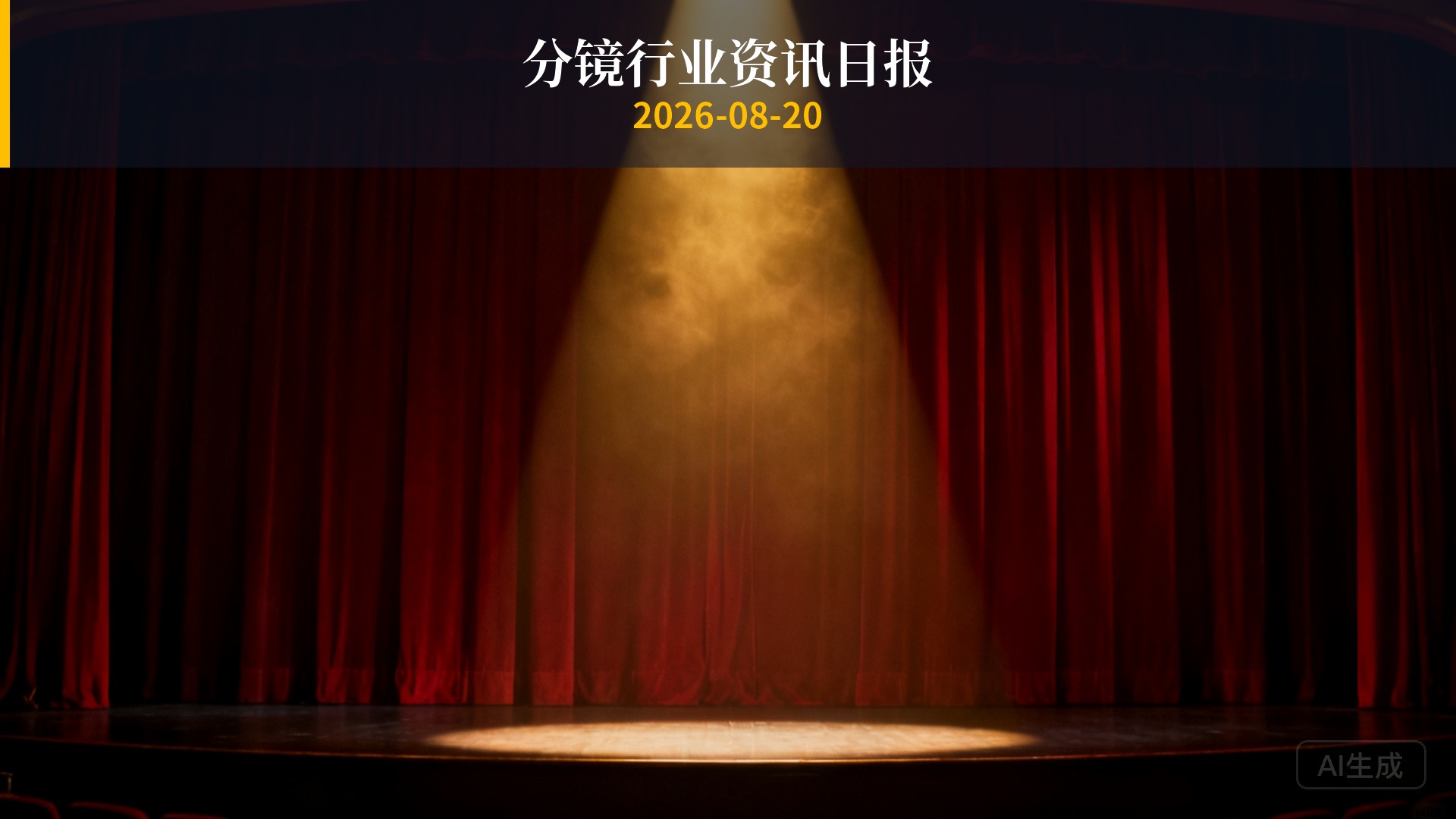 分镜行业资讯日报 | 2026年8月20日